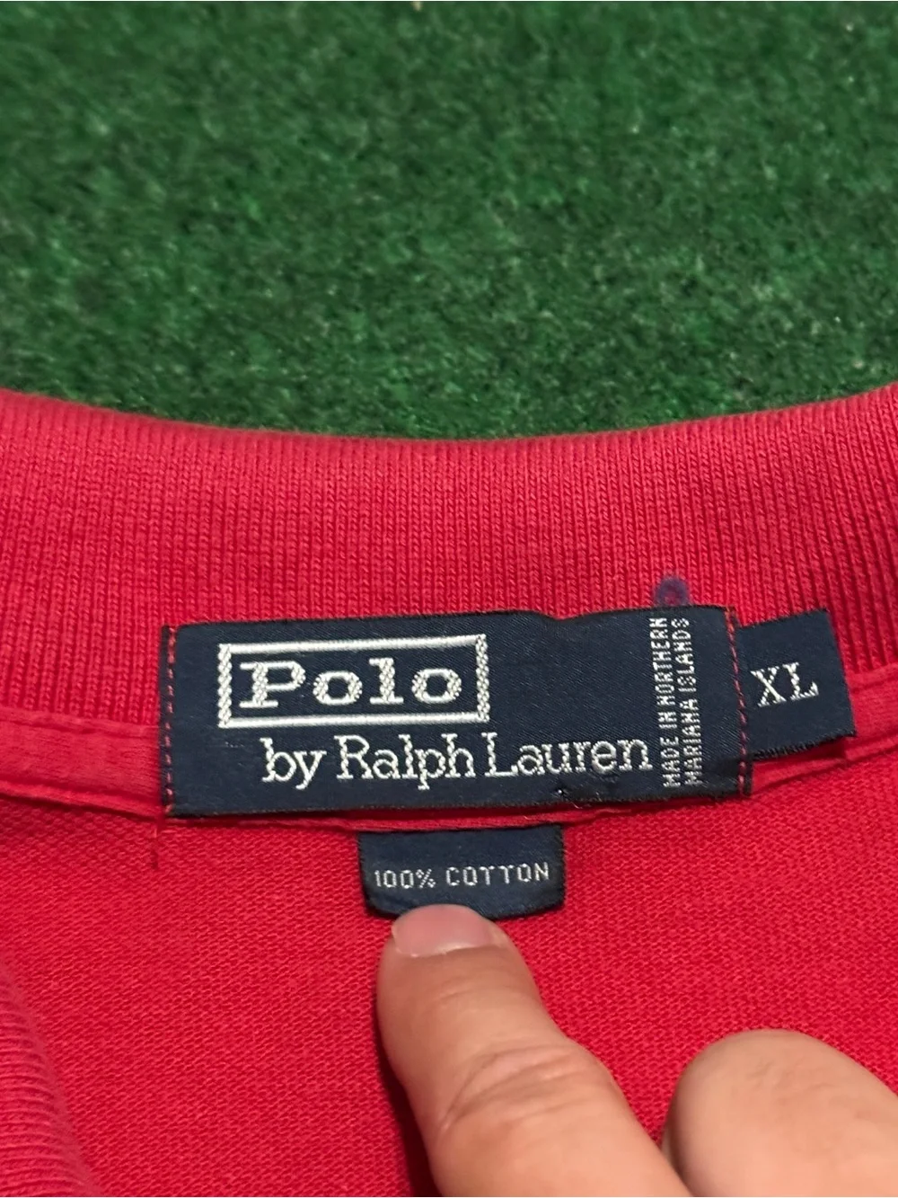 Polo Ralph Lauren Vintage Polo Red Collared Shirt XL 25x31 Preppy Golf 90s